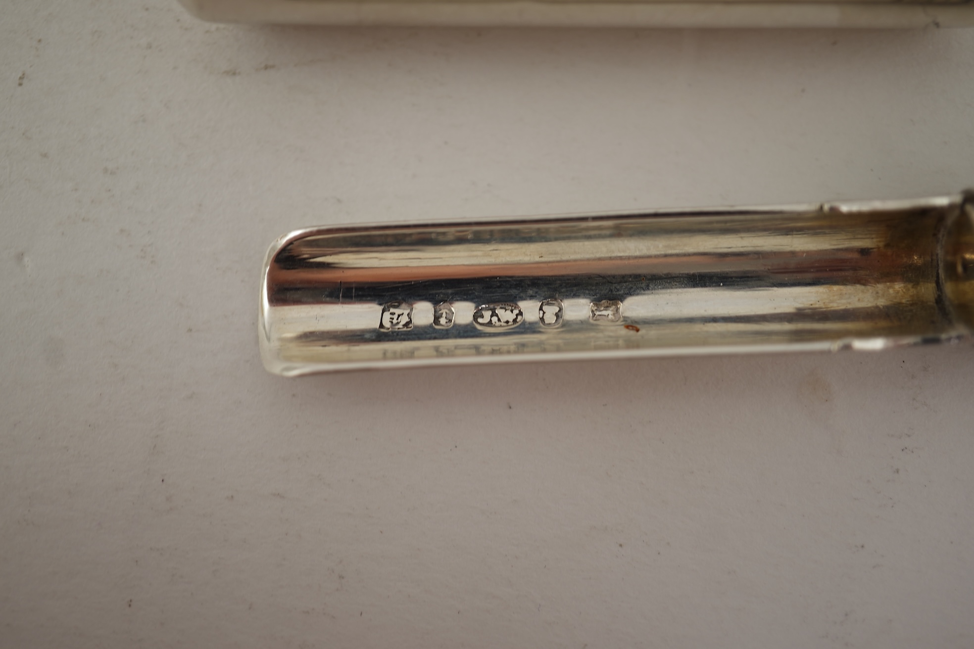 An early Victorian silver travelling apple corer, by Joseph Wilmore